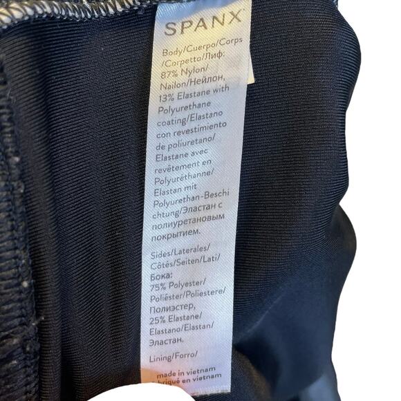 SPANX Faux Leather Leggings With Side Stripe In Very Black Women’s Size Small - Picture 13 of 14